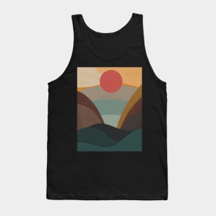 Journey Vintage red sun print for shirts or wall art Tank Top
